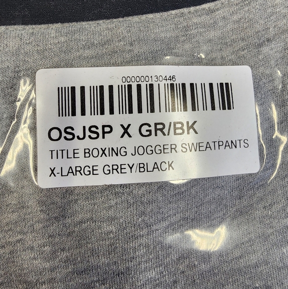 NWT Title Boxing Men's Hearther Gray Black Trim 2 Pockets Sweatpants, sz XL - Picture 9 of 15